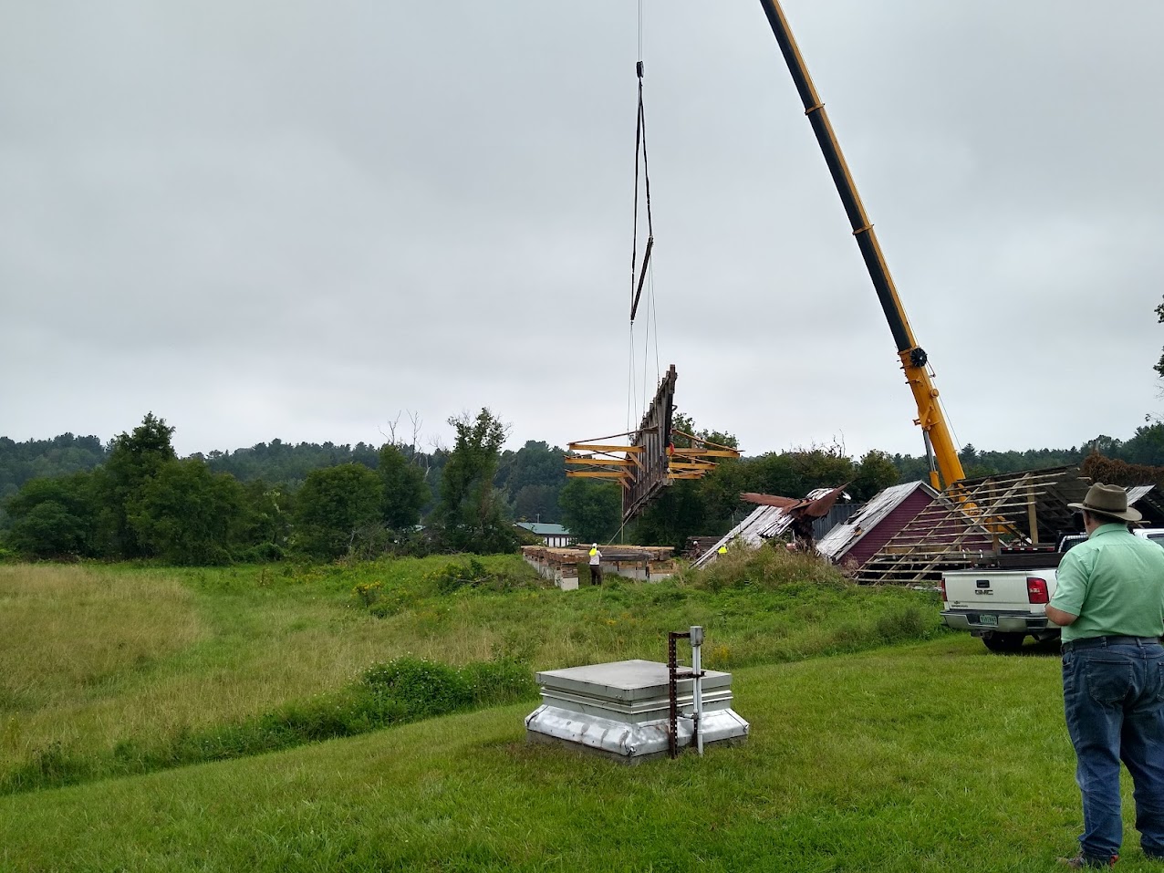 Sanborn Covered Bridge removal photo by Jeanne Beaudry